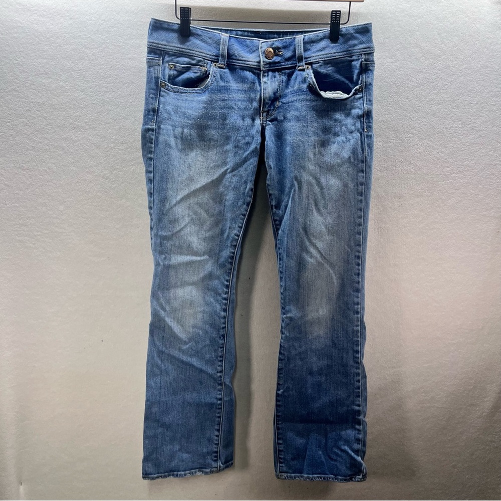 American Eagle‎ Y2K Low Rise Slim Bootcut Jeans Womens 6 Blue Denim Stretch 2979